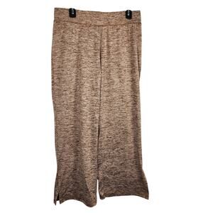 Isaac Mizrahi Live! Women Petite SOHO Space Dye Knit Pants Brown PM Wide A380222